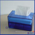 Gavefa de armazenamento de acrílico facial / Cosmetic Organizer Box W / Tissue Dispenser